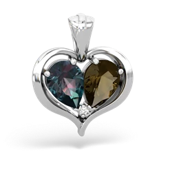 Alexandrite Two Become One 14K White Gold pendant P5330