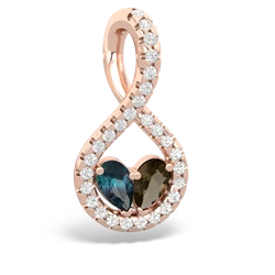 Alexandrite Pave Twist 'One Heart' 14K Rose Gold pendant P5360