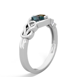 Alexandrite Celtic Love Knot 14K White Gold ring R5420