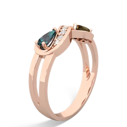 Alexandrite Diamond Infinity 14K Rose Gold ring R5390