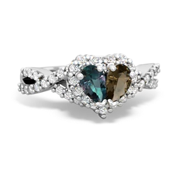 Alexandrite Diamond Twist 'One Heart' 14K White Gold ring R2640HRT