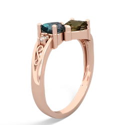 Alexandrite Snuggling Hearts 14K Rose Gold ring R2178