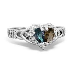 Alexandrite Celtic Knot Two Hearts As One 14K White Gold ring R2644HRT