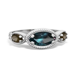 Alexandrite Milgrain Marquise 14K White Gold ring R5700