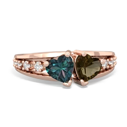 Alexandrite Heart To Heart 14K Rose Gold ring R3342