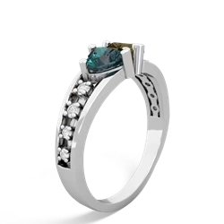 Alexandrite Heart To Heart 14K White Gold ring R3342