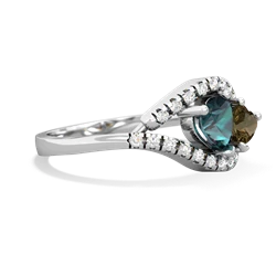 Alexandrite Mother And Child 14K White Gold ring R3010