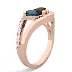 Alexandrite Nestled Heart Keepsake 14K Rose Gold ring R5650