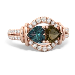 Alexandrite Art-Deco Keepsake 14K Rose Gold ring R5630