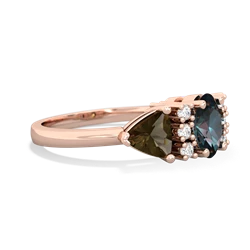 Alexandrite Antique Style Three Stone 14K Rose Gold ring R2186