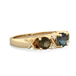 Alexandrite Hugs And Kisses 14K Yellow Gold ring R5016