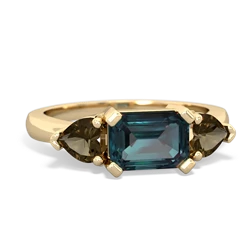 Alexandrite Three Stone 14K Yellow Gold ring R5235