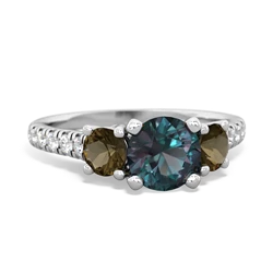 Alexandrite Pave Trellis 14K White Gold ring R5500