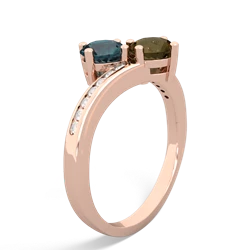 Alexandrite Channel Set Two Stone 14K Rose Gold ring R5303