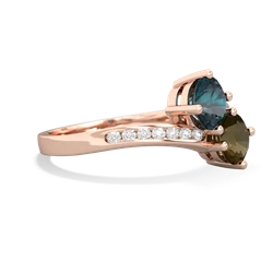 Alexandrite Channel Set Two Stone 14K Rose Gold ring R5303