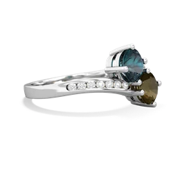 Alexandrite Channel Set Two Stone 14K White Gold ring R5303