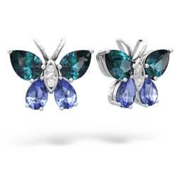 Alexandrite Butterfly 14K White Gold earrings E2215