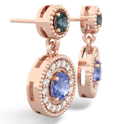 Alexandrite Halo Dangle 14K Rose Gold earrings E5319