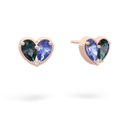 Alexandrite 'Our Heart' 14K Rose Gold earrings E5072