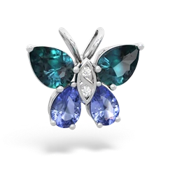 Alexandrite Butterfly 14K White Gold pendant P2215