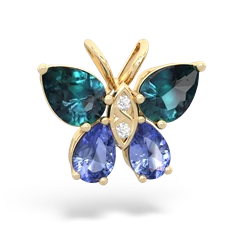 Alexandrite Butterfly 14K Yellow Gold pendant P2215