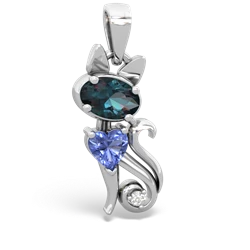 Alexandrite Kitten 14K White Gold pendant P5780