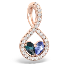 Alexandrite Pave Twist 'One Heart' 14K Rose Gold pendant P5360