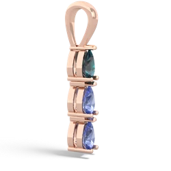 Alexandrite Dew Drops 14K Rose Gold pendant P2251