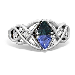 Alexandrite Keepsake Celtic Knot 14K White Gold ring R5300