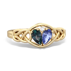 Alexandrite Celtic Love Knot 14K Yellow Gold ring R5420