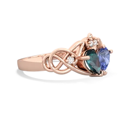 Alexandrite 'One Heart' Celtic Knot Claddagh 14K Rose Gold ring R5322