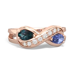 Alexandrite Diamond Infinity 14K Rose Gold ring R5390