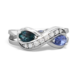 Alexandrite Diamond Infinity 14K White Gold ring R5390