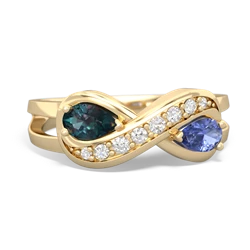 Alexandrite Diamond Infinity 14K Yellow Gold ring R5390