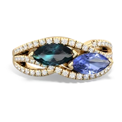 Alexandrite Diamond Rivers 14K Yellow Gold ring R3070