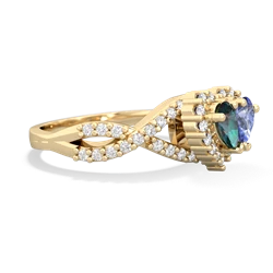 Alexandrite Diamond Twist 'One Heart' 14K Yellow Gold ring R2640HRT