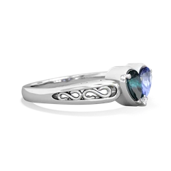 Alexandrite Filligree 'One Heart' 14K White Gold ring R5070