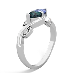 Alexandrite Floral Elegance 14K White Gold ring R5790