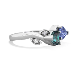 Alexandrite Floral Elegance 14K White Gold ring R5790