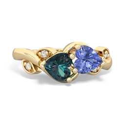 Alexandrite Floral Elegance 14K Yellow Gold ring R5790