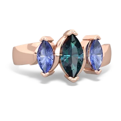 Alexandrite Three Peeks 14K Rose Gold ring R2433