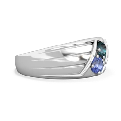 Alexandrite Men's Streamline 14K White Gold ring R0460