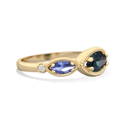 Alexandrite Milgrain Marquise 14K Yellow Gold ring R5700