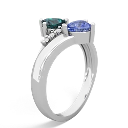 Alexandrite Heart To Heart 14K White Gold ring R2064