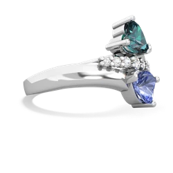 Alexandrite Heart To Heart 14K White Gold ring R2064