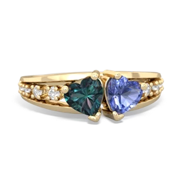 Alexandrite Heart To Heart 14K Yellow Gold ring R3342