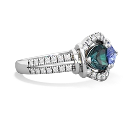 Alexandrite Art-Deco Keepsake 14K White Gold ring R5630