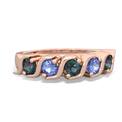 Alexandrite Anniversary Band 14K Rose Gold ring R2089