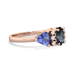 Alexandrite Antique Style Three Stone 14K Rose Gold ring R2186