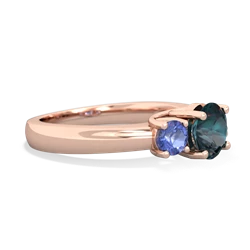 Alexandrite Three Stone Round Trellis 14K Rose Gold ring R4018